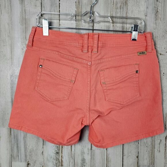 Levi's Strauss Signature Denim Shorts Salmon Pink Size 8 - Picture 2 of 6